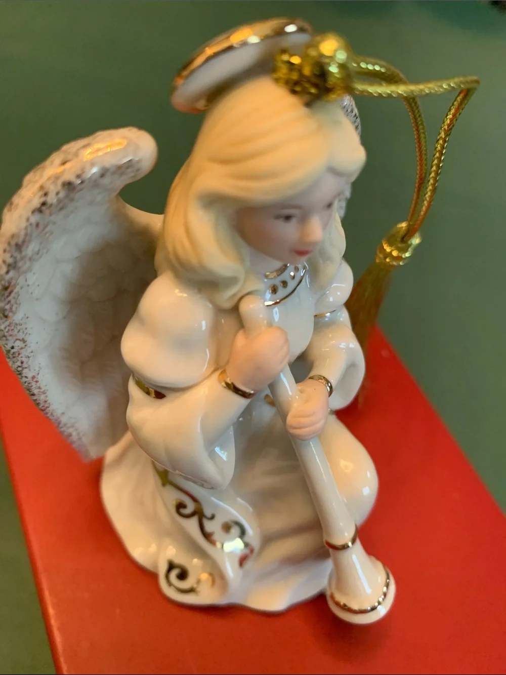 (2) Lenox Christmas Ornaments 2020 Annual Seashell Angel 2022 Heavenly Angel